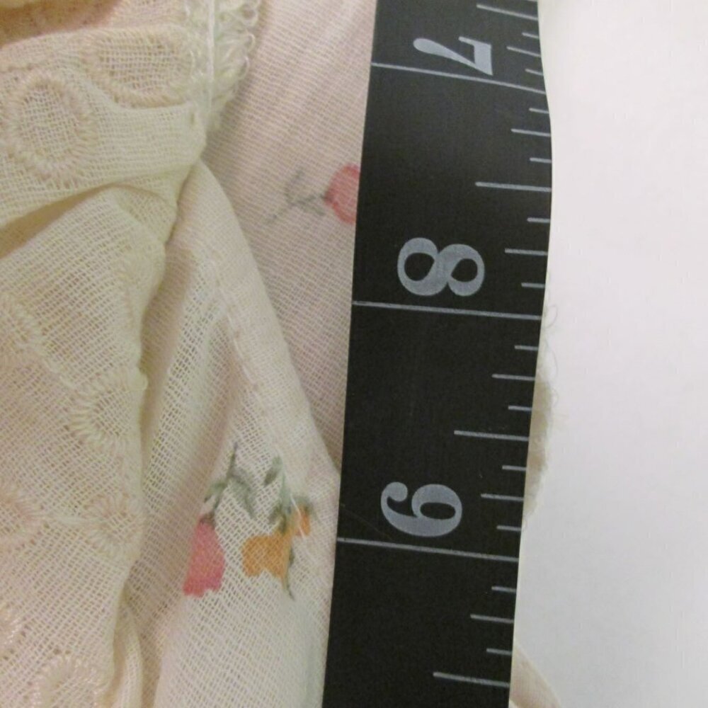 VINTAGE HAVANA Floral Print Surplice Cotton Crop Top-Ivory-M-NWT - Picture 12 of 14